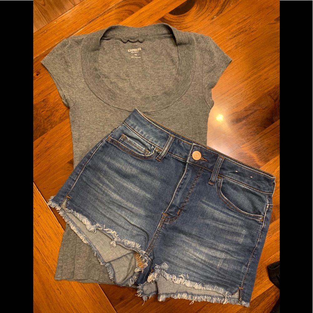 So Jean Shorts & Cap sleeve Express top 5 xs